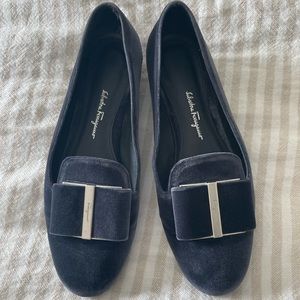Salvatore Ferragamo Navy Velvet Loafer
